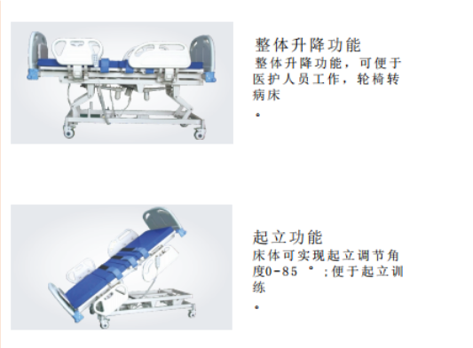 医用电动病床(多功能电动康复起立床)