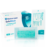 医用外科口罩 三层 绿 耳挂 灭菌