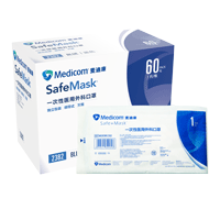 医用外科口罩 三层 蓝 绑带 灭菌