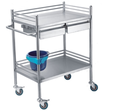 不锈钢双层治疗车